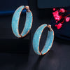 Image of CWWZircons Luxury Turkish Light Blue Cubic Zirconia Large Loop Hoop Earring for Women Fashion Statement Jewelry Brincos CZ883 Shopping