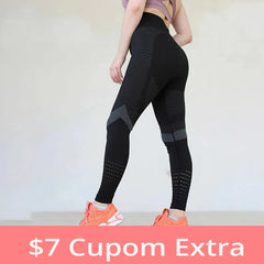 SVOKOR High Waist Fitness Leggings Women Sexy Seamless Leggings Hollow Printed Workout Pants Push Up Slim Elasticity Shopping