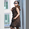 Image of New Genuine knitted mink fur vest hooded mink fur vest warm winter fur coat Shopping