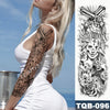 Image of Large Arm Sleeve Tattoo Japanese Wave Waterproof Temporary Tattoo Sticker Lily Peacock Men Full Tiger Fox Tatoo Body Art Women Shopping