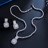 Image of CWWZircons Shiny Baguette Cubic Zirconia Wedding Bridal Party Necklace Earrings Fashion Gold Color Jewelry Sets Accessories T583 Shopping