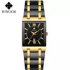 Image of Relogio Masculino WWOOR Gold Watch Men Square Mens Watches Top Brand Luxury Golden Quartz Stainless Steel Waterproof Wrist Watch Shopping