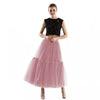 Image of Maxi Long Tulle Skirts for Women Black Gothic Pleated Skirt Casual Party Fairycore Summer Winter Jupe Longue 2022 Falda Mujer Shopping