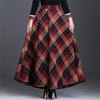 Image of Neophil Woolen Warm S-3XL Thick Plaid Skirts 2023 Winter Women England Style Pockets Midi Pleated A-Line Wool Tartan Skirt S9216 Shopping