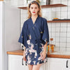 Image of Fashion Women's Summer Mini Kimono Robe Lady Rayon Bath Gown Yukata Nightgown Sleepwear Sleepshirts Pijama Mujer Size M-XXL Shopping