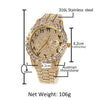 Image of THE HIP HOP Big Dial Full Iced Out Arabic Numerals Watches Stainless Steel Fashion Luxury Rhinestones Quartz Wristwatches Watch Shopping