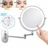 Image of Wall Mounted Bathroom Mirror Led Makeup Mirror 10X Magnification Adjustable Cosmetic Mirror Wall Mirrors Touch Dimming Mirrors - Shopping