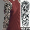 Image of Large Arm Sleeve Tattoo Japanese Wave Waterproof Temporary Tattoo Sticker Lily Peacock Men Full Tiger Fox Tatoo Body Art Women Shopping