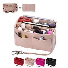 HHYUKIMI Brand Make up Organizer Felt Insert Bag For Handbag Travel Inner Purse Portable Cosmetic Bags Fit Various Brand Bags Shopping