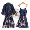 Image of Fashion Women's Summer Mini Kimono Robe Lady Rayon Bath Gown Yukata Nightgown Sleepwear Sleepshirts Pijama Mujer Size M-XXL Shopping