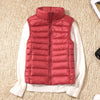 Image of New Women Sleeveless Women's Ultra Light Down Vests Slim Jacket Girl Gilet Lightweight Windproof Warm Waistcoat Portable Shopping