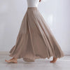 Image of High Quality Cotton Linen Maxi Skirt Womens Casual Elastic High Waist Pleated A-Line Beach Skirts Boho Saia Feminina Faldas Jupe Shopping