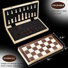 Image of 39CM Magnetic Wooden Chess Set 2 Extra Queens Folding Board, Handmade Portable Travel Chess Board Game Sets Beginner Chess Set Shopping