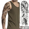 Image of Large Arm Sleeve Tattoo Japanese Wave Waterproof Temporary Tattoo Sticker Lily Peacock Men Full Tiger Fox Tatoo Body Art Women Shopping