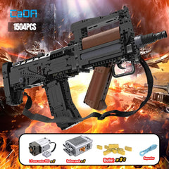 Cada 1504pcs Military Weapon Electric Groza Assault Rifle Model Building Blocks MOC Gun Bricks Toys for Boys Shopping