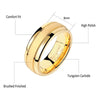 Image of Newshe Men's Wedding Rings Golden Color 8mm Tungsten Carbide Frosted Band Charm Jewelry Size 7-13 TRX059 Shopping