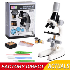 Zoom Children Microscope Biology Lab LED 1200x School Science Experiment Kit Education Scientific Toys Gifts For Kids Scientist Shopping