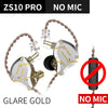 Image of KZ ZS10 Pro Gold Earphones 4BA+1DD Hybrid 10 drivers HIFI Bass Earbuds In Ear Monitor Headphones Noise Cancelling Metal Headset Shopping