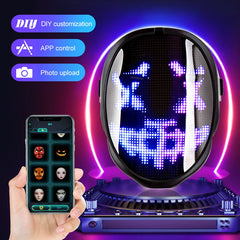 Bluetooth RGB LED Face Transforming Mask Lighting Up Party Programmable For Costumes Cosplay Masquerade Props Christmas Gift Shopping