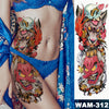 Image of Large Arm Sleeve Tattoo Japanese Wave Waterproof Temporary Tattoo Sticker Lily Peacock Men Full Tiger Fox Tatoo Body Art Women Shopping