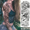 Image of Large Arm Sleeve Tattoo Japanese Wave Waterproof Temporary Tattoo Sticker Lily Peacock Men Full Tiger Fox Tatoo Body Art Women Shopping