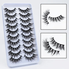 Lashes 5/10 Pairs 3D Faux Mink Eyelashes Fluffy Soft Natural Long False Eyelashes Eyelashes Reusable Eyelashes free shipping