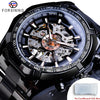 Image of Forsining 2021 Stainless Steel Waterproof Mens Skeleton Watches Top Brand Luxury Transparent Mechanical Sport Male Wrist Watches Shopping