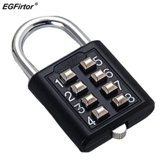 8 Digits Password Code Combination Padlock Zinc Alloy Suitcase For Luggage Travel Code Smart Lock Code Keyed Anti-thieft Lock Shopping