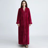 Image of Women Winter Extra Long Thick Warm Bath Robe Plus Size Zipper Luxury Flannel Peignoir Pregnant Bathrobe Men Coral Fleece Robes Shopping