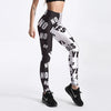 Image of Qickitout 12% Spandex Fashion Cartoon Ice Cream God Horse Skull Digital Printed Legging Womens Star Stretch Pants Shopping