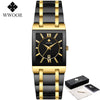 Image of Relogio Masculino WWOOR Gold Watch Men Square Mens Watches Top Brand Luxury Golden Quartz Stainless Steel Waterproof Wrist Watch Shopping