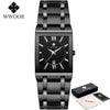 Image of Relogio Masculino WWOOR Gold Watch Men Square Mens Watches Top Brand Luxury Golden Quartz Stainless Steel Waterproof Wrist Watch Shopping