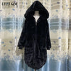 Image of Oversized Winter Faux Fur Coat Women Parka Long Warm Faux Fur Jacket Coats Hoodies Loose Winter Coat Outwear Casaco Feminino Shopping