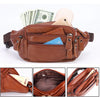 Image of Fashion Men Genuine Leather Fanny Bag for Phone Pouch Male Leather Messenger Bags Brand Fanny Pack Male Travel Waist Bag Men Shopping