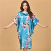 Image of Plus Size Nightgown Sleepwear Women's Summer Nightwear Robe Lady Sexy Nightdress Silk Rayon Loose Bathrobe Gown Home Dress Shopping