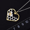 Image of Lotus Fun Real 925 Sterling Silver Fine Jewelry Honeycomb Home Guard 18K Gold Bee Love Heart Pendant without Chain for Women Shopping