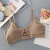 Image of Women Cotton Bra Underwear Seamless Tube Top Brassiere Front Hollow Out Lingerie Wire Free Intimates Shopping