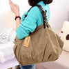 Image of Women Canvas Messenger Bags Female Crossbody Bags Solid Shoulder Bag Fashion Casual Designer Female Handbag Large Capacity Tote Shopping