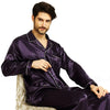 Image of Mens Silk Satin Pajamas  Pyjamas  Set  Sleepwear Set  Loungewear  U.S. S,M,L,XL,XXL,XXXL,4XL__Fits All  Seasons Shopping