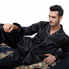 Mens Silk Satin Pajamas  Pyjamas  Set  Sleepwear Set  Loungewear  U.S. S,M,L,XL,XXL,XXXL,4XL__Fits All  Seasons Shopping