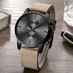 2021 Men Watch CHEETAH Brand Fashion Sports Quartz Watches Mens Leather Waterproof Chronograph Clock Business Relogio Masculino