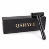 Image of QShave Luxurious Black Adjustable Safety Razor Can Design Name on It Classic Stand Safety Razor Men Shaving 5 Gift Blades Shopping