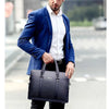 Image of New Double Layers Men's Leather Business Briefcase Casual Man Shoulder Bag Messenger Bag Male Laptops Handbags Men Travel Bags Shopping