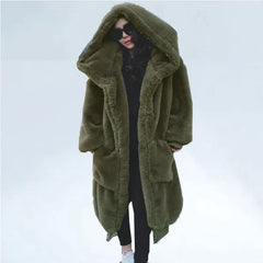 Oversized Winter Faux Fur Coat Women Parka Long Warm Faux Fur Jacket Coats Hoodies Loose Winter Coat Outwear Casaco Feminino Shopping