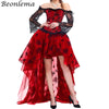 Image of BEONLEMA Long Sleeve Lace Korset Sexy Black Gothic Dress Hot Red Bustier Set Steampunk Corset Clothing Women Plus Size Corset Shopping