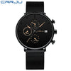 Image of CRRJU Mens Watches Luxury Sport Wrist Watch Unique Design Stainless Steel Auto Date Mesh Strap Men Fashion Casual Quartz Watches Shopping