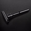 Image of QShave Luxurious Black Adjustable Safety Razor Can Design Name on It Classic Stand Safety Razor Men Shaving 5 Gift Blades Shopping