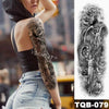 Image of Large Arm Sleeve Tattoo Japanese Wave Waterproof Temporary Tattoo Sticker Lily Peacock Men Full Tiger Fox Tatoo Body Art Women Shopping