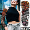 Image of Large Arm Sleeve Tattoo Japanese Wave Waterproof Temporary Tattoo Sticker Lily Peacock Men Full Tiger Fox Tatoo Body Art Women Shopping