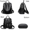 Image of Women's Waterproof Anti Theft Leather Backpack 2022 Girls Shoulder Bags Multifunctional Large Capacity Travel Backpacks Mochilas Shopping